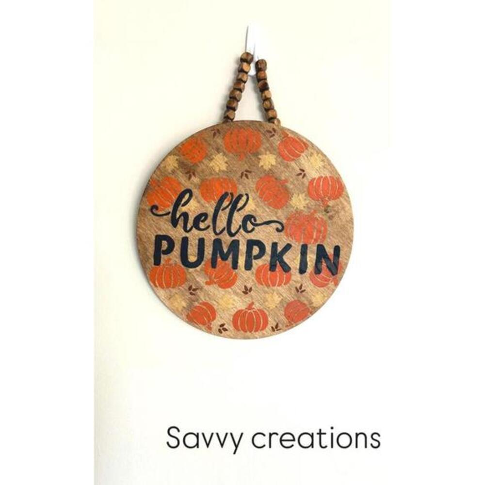 Hello Pumpkin Wooden Wall Hanging Decor
